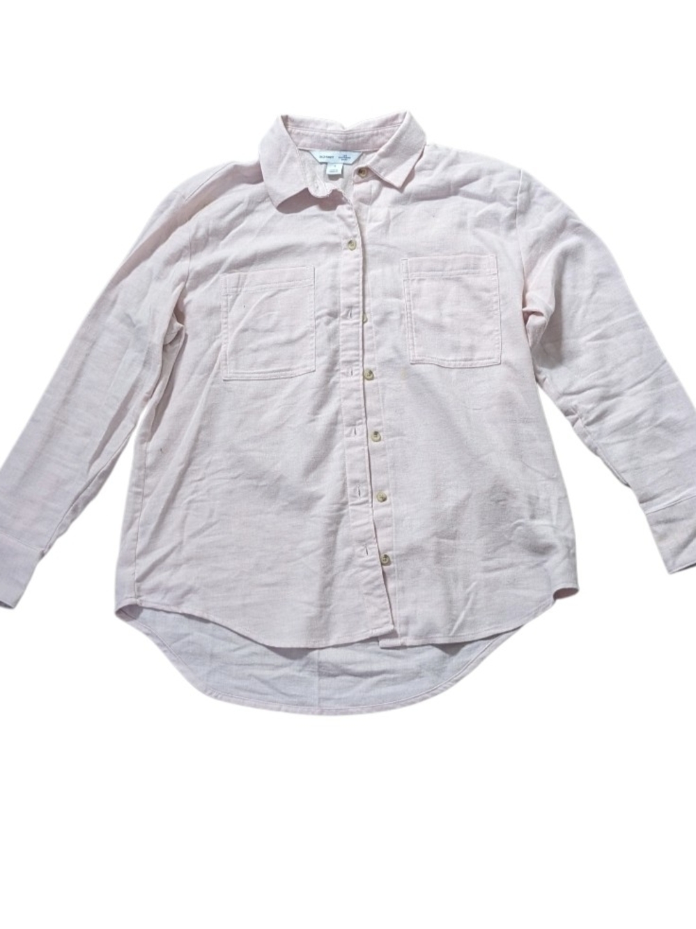 Old Navy Women's Boyfriend Pale Pink Button-Down Shirt Size Small